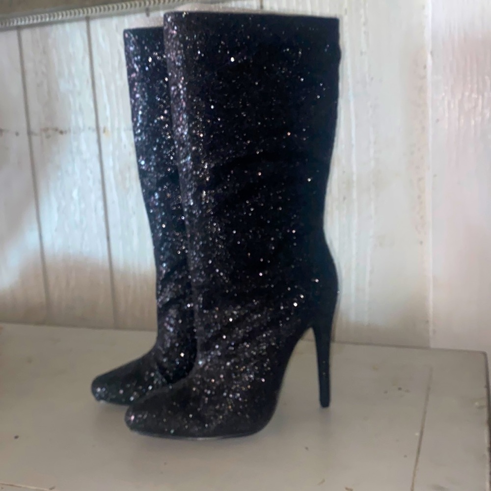 Black sparkle my high heel boots